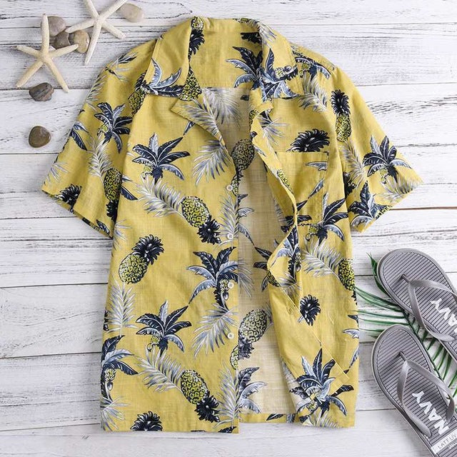 Yellow Pineapple Pattern Hawaiian Shirt